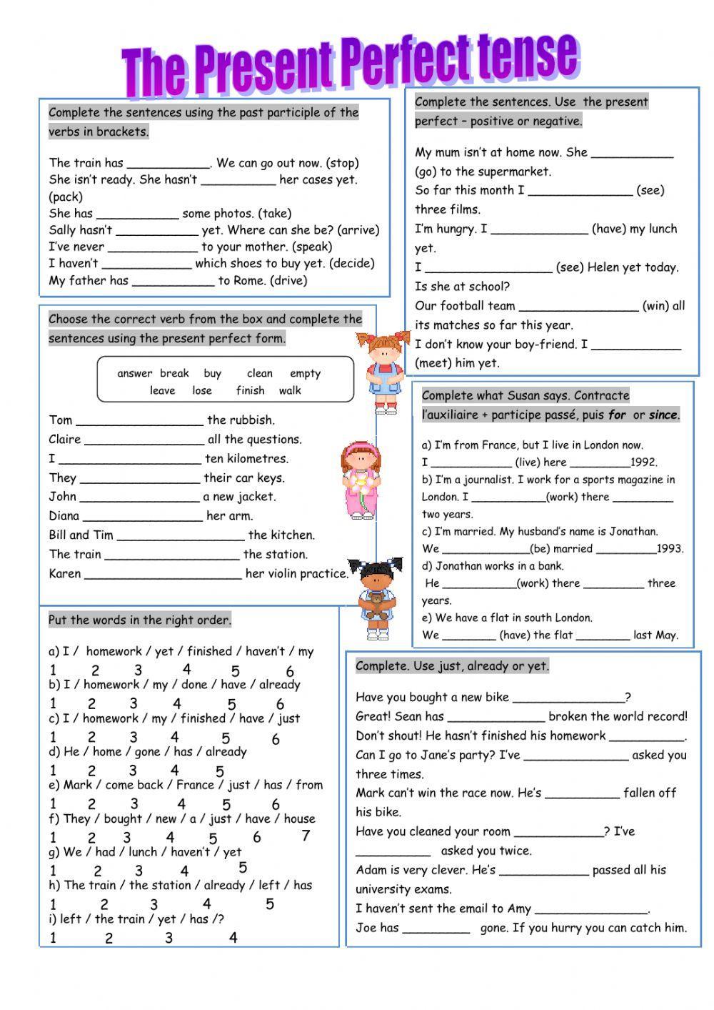 Present perfect worksheets 5 класс. Present perfect в английском языке Worksheets. Present perfect Worksheets Elementary. Present perfect упражнения Worksheets. Презент Перфект Worksheets.