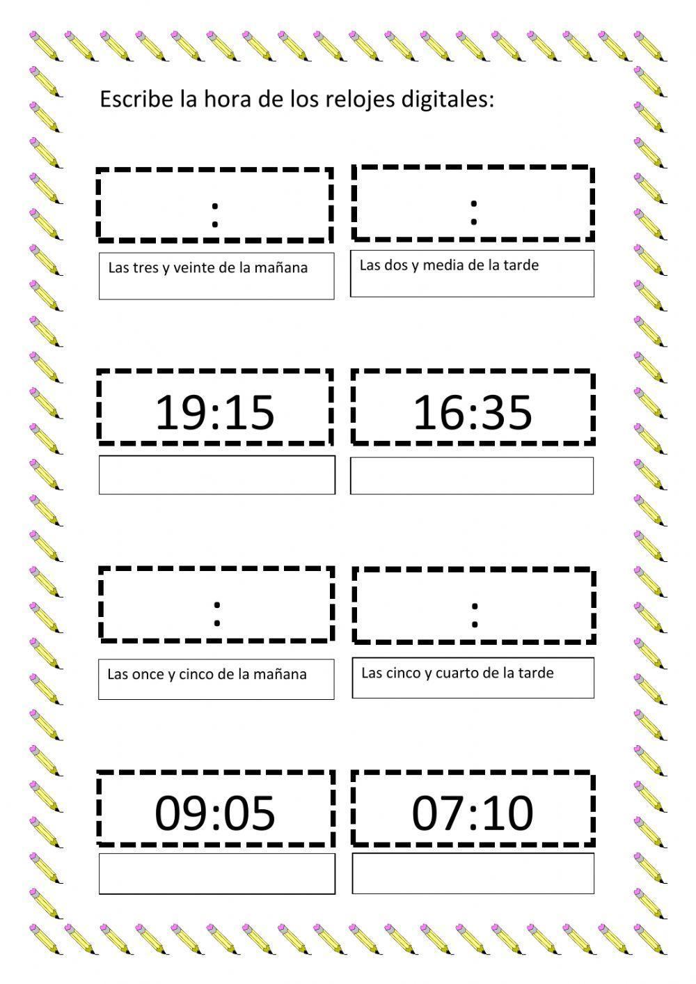 Relojes analógicos y digitales