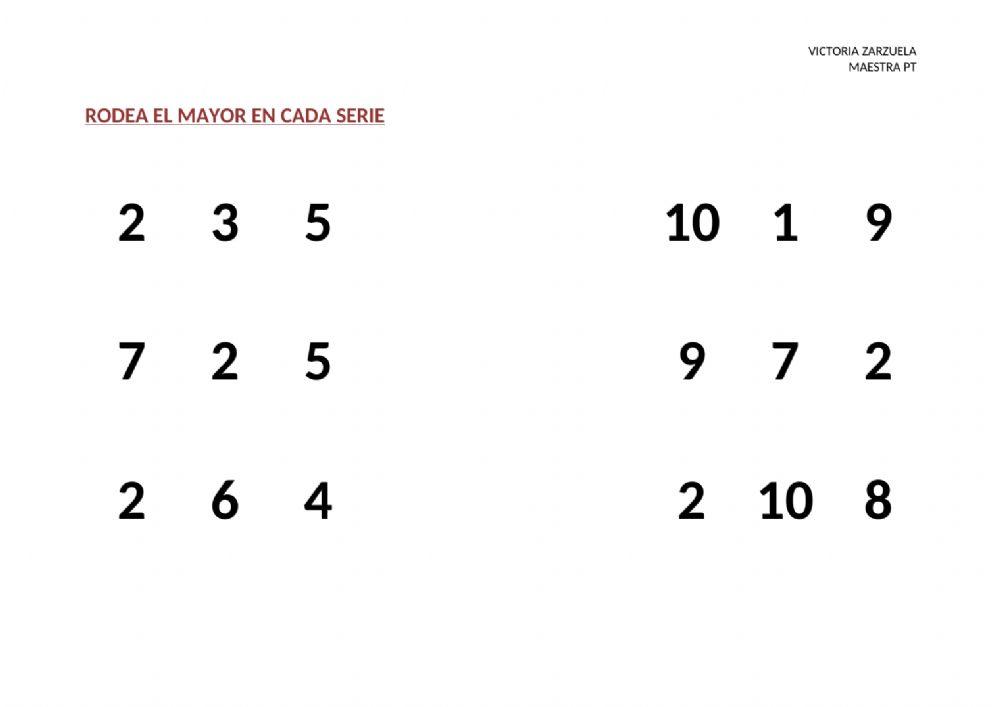 Numeración hasta 10