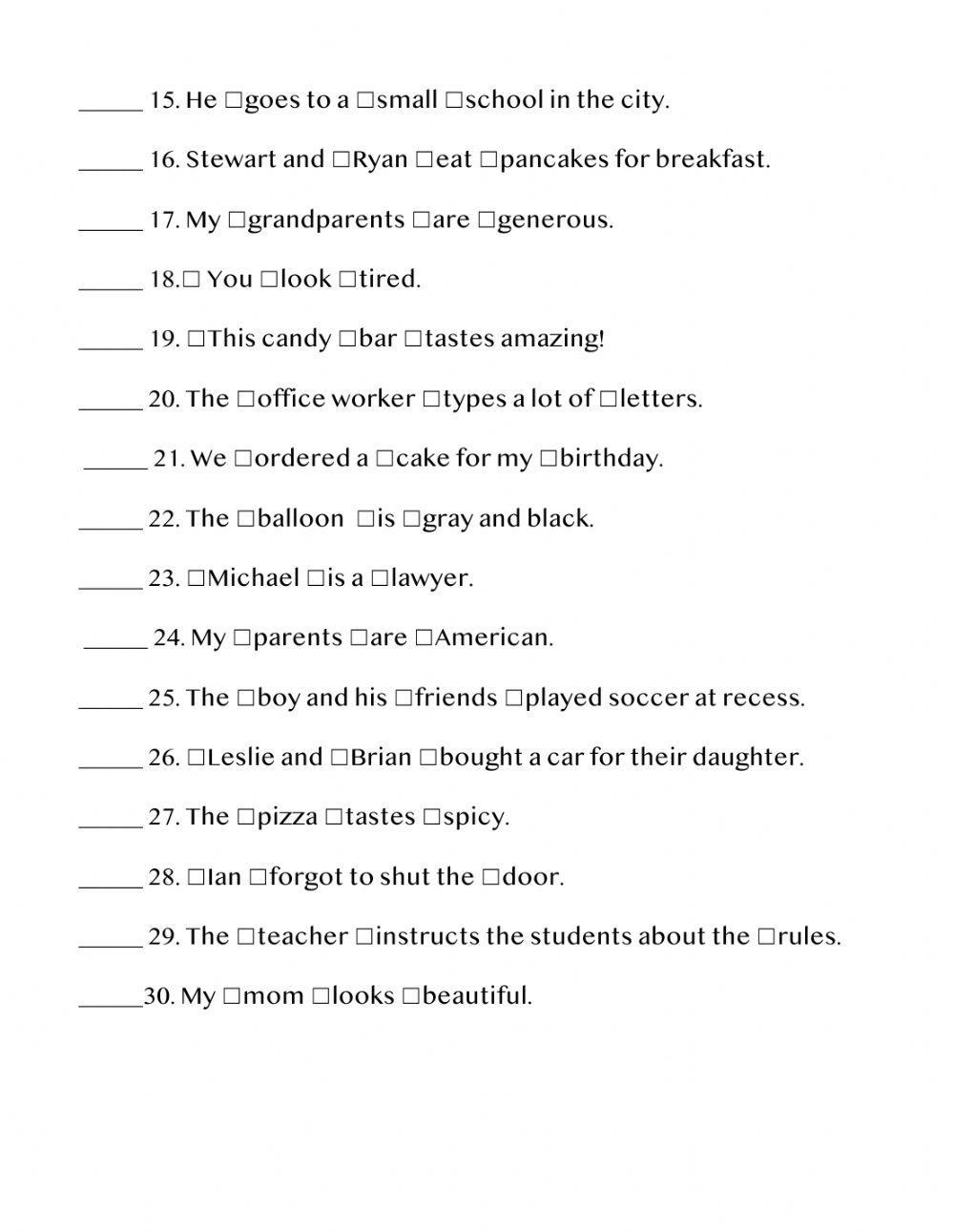 Action or Linking Verb