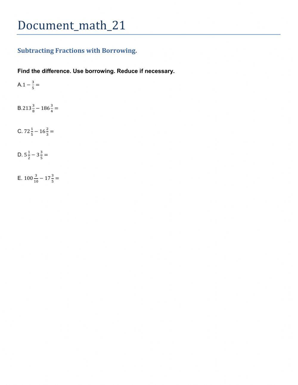 Subtracting with borrowing document-math-21