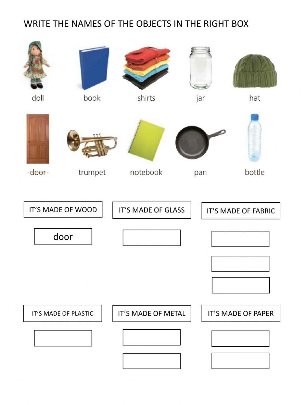 Classify materials