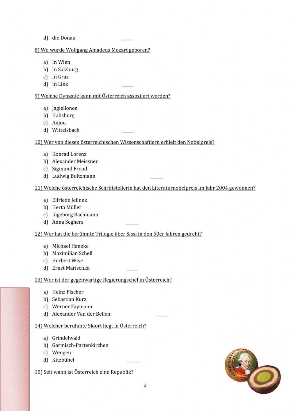 ÖSTERREICH QUIZ ÖSTERREICH QUIZ