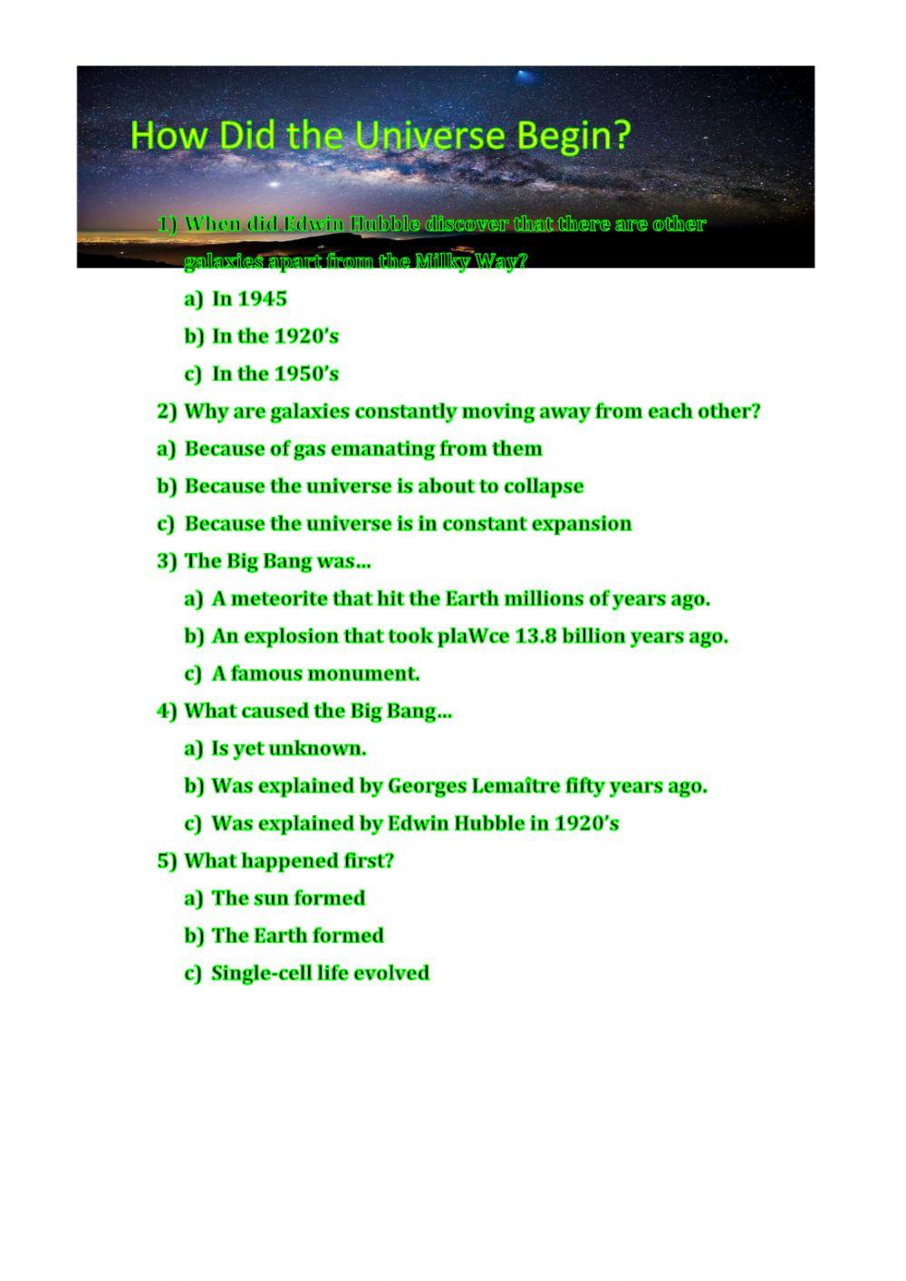 How Did the Universe Begin?