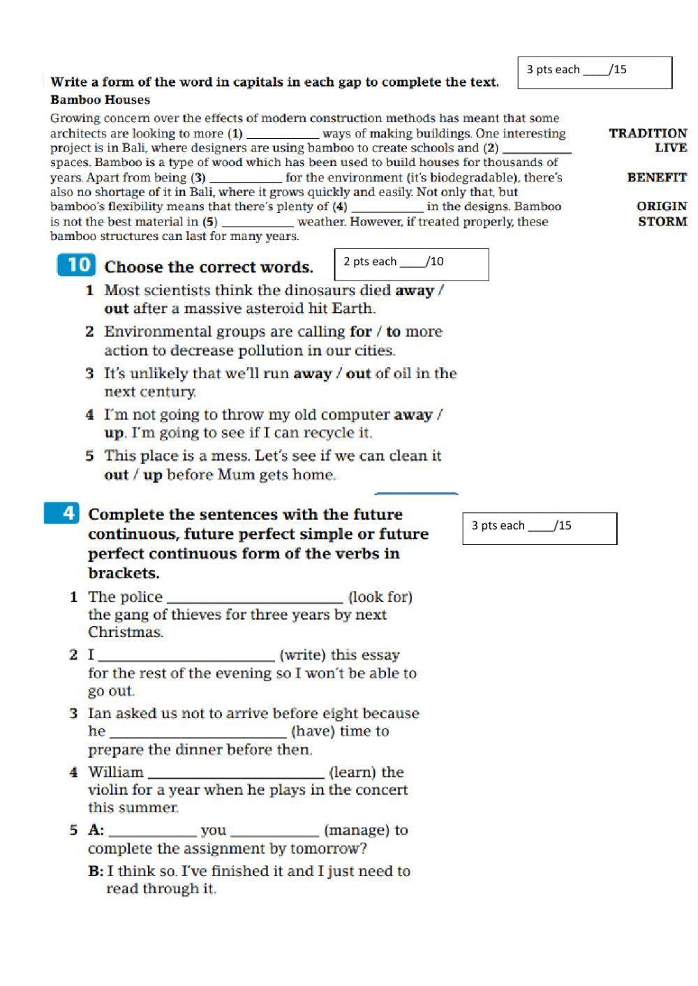 Optimise B2 test units 4 and 8