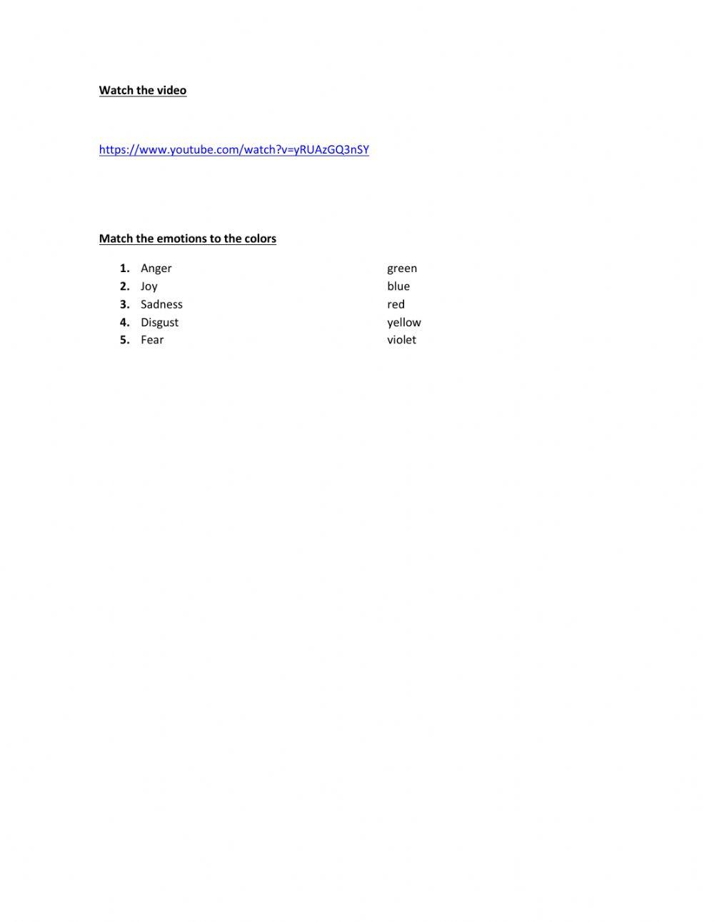 Pdf online exercise: Emotions Live Worksheets