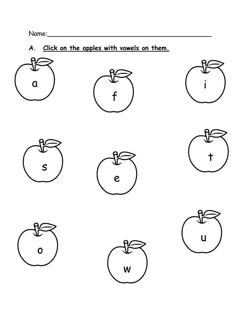 Vowels online worksheet Live Worksheets
