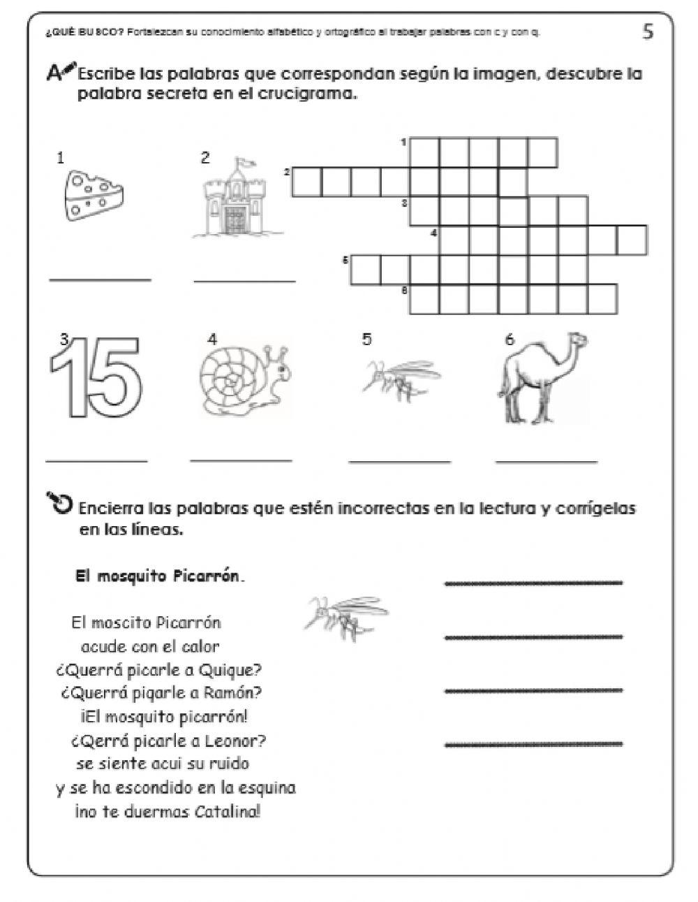 Palabras con que y qui worksheet | Live Worksheets