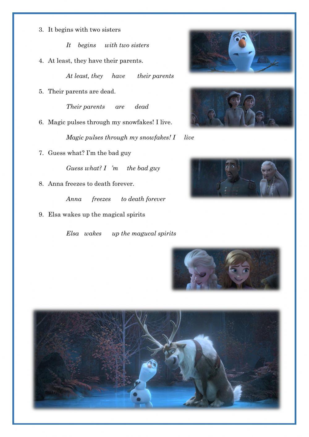 UNIT 6 - GRAMMAR - Frozen and Past Simple tense