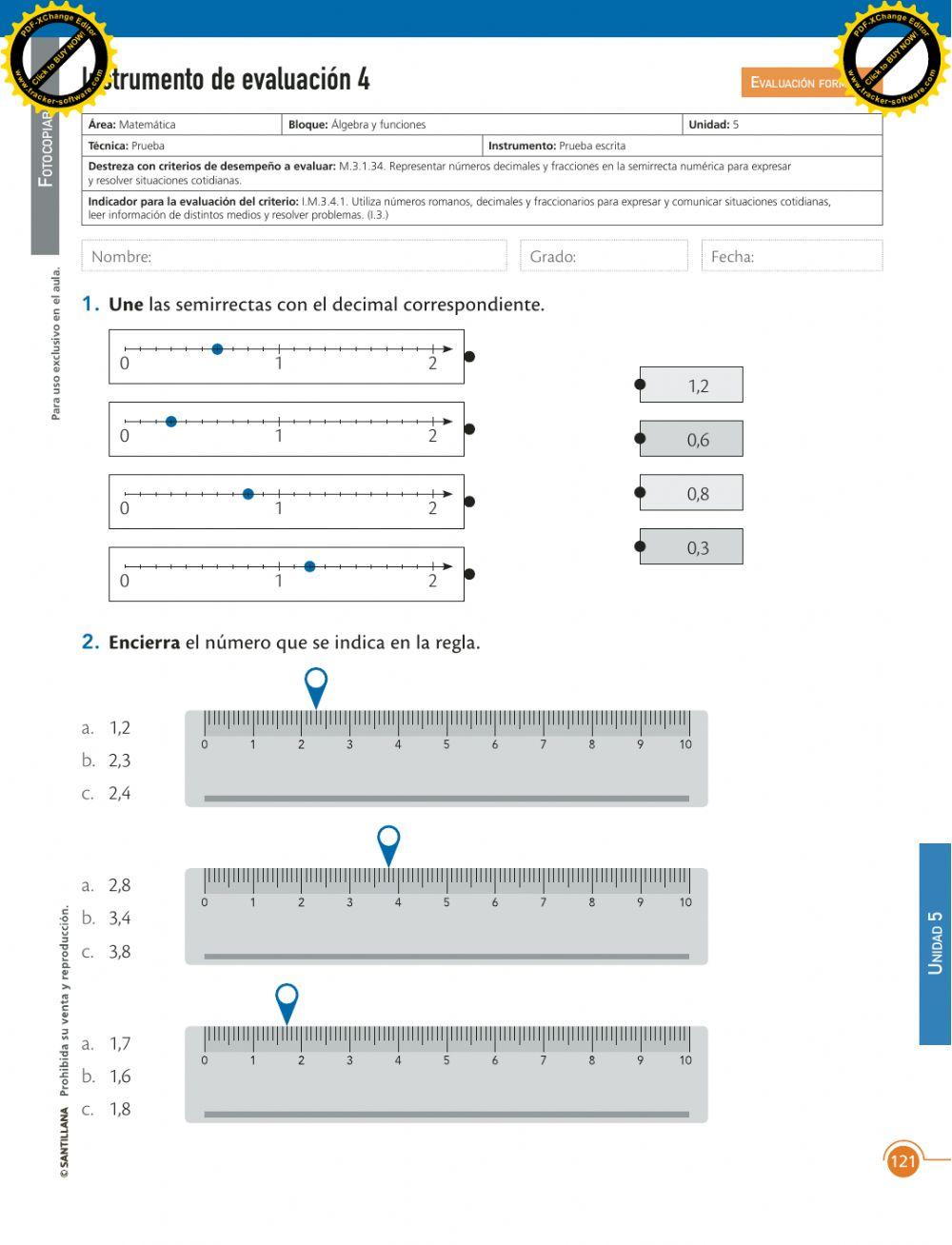 Ejercicios de Repaso Quinto