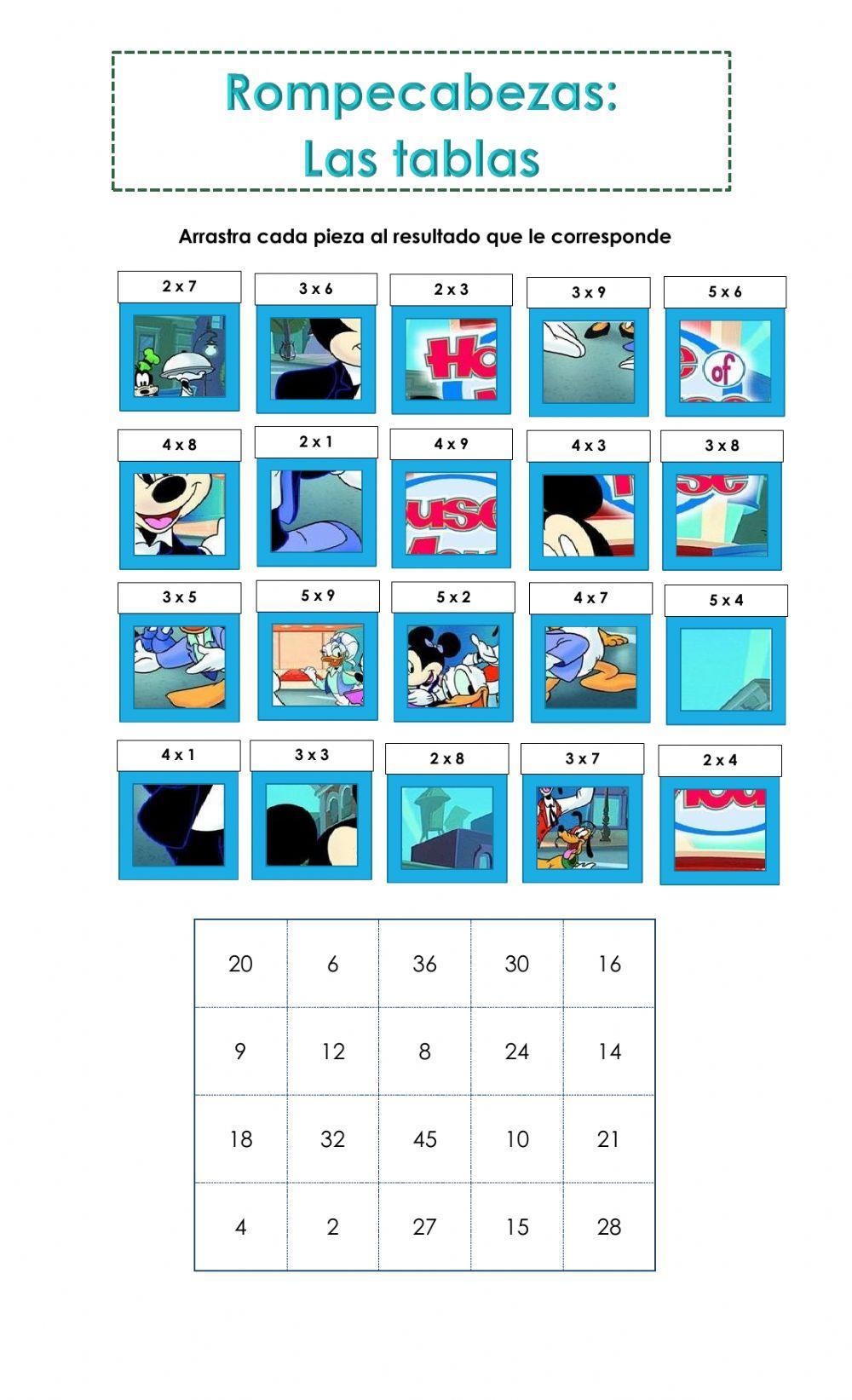 Tablas de multiplicar