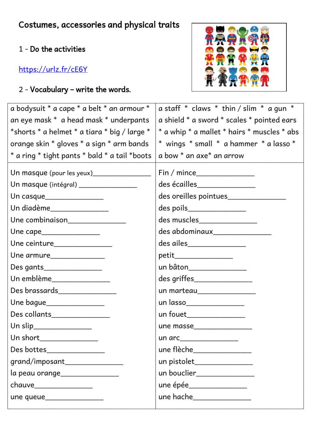 Costumes, accessories