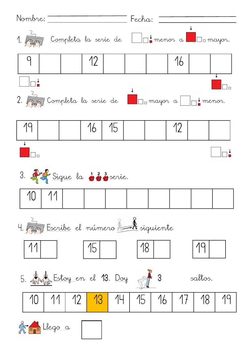 Numeración familia del 10