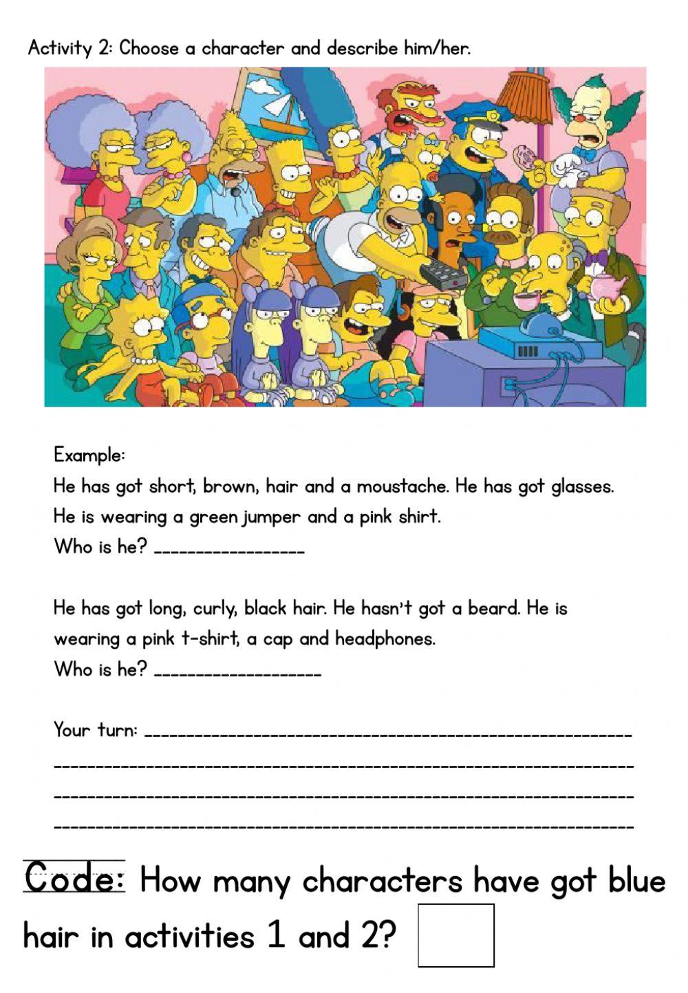 Descripción física (writing)