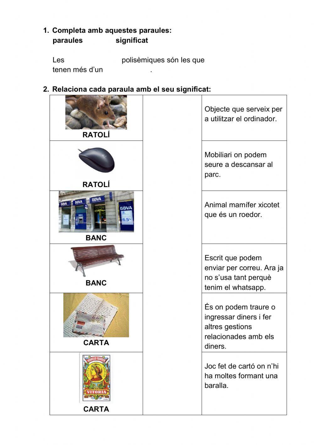 Les paraules polisèmiques