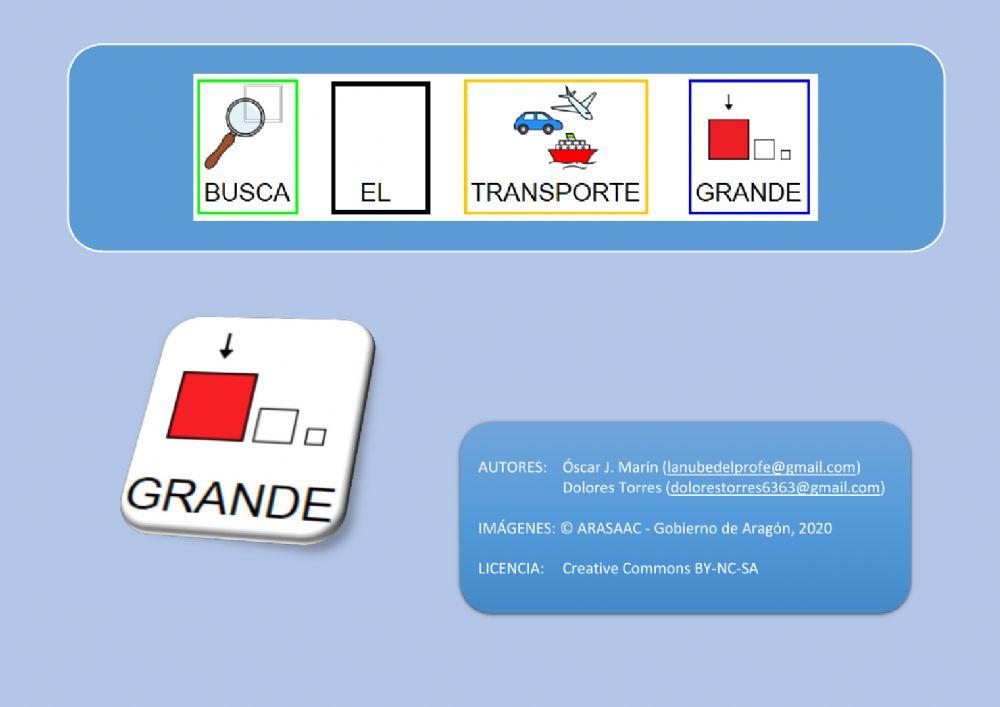 Busca el transporte grande