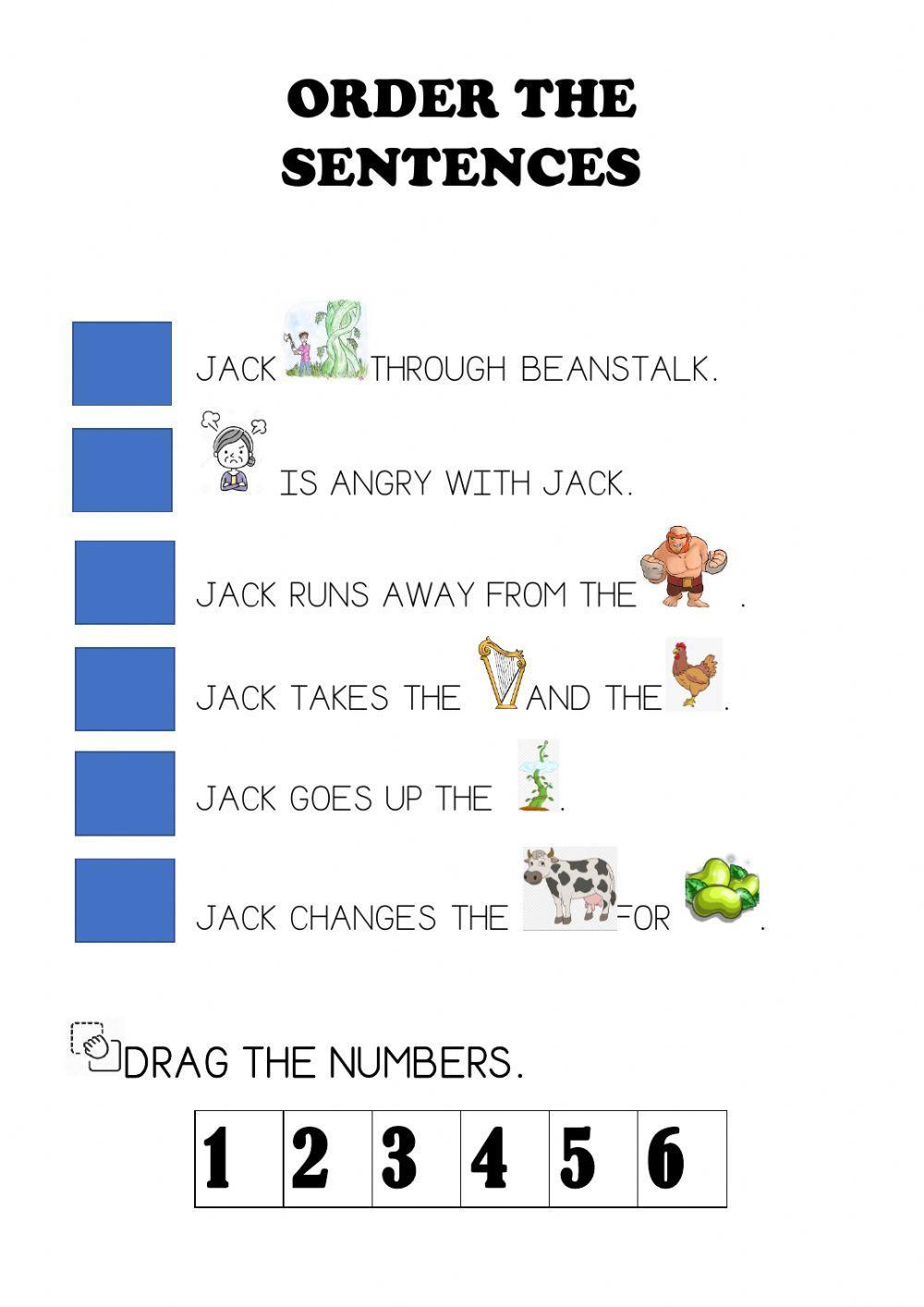 Story sequencing jack and the beanstalk