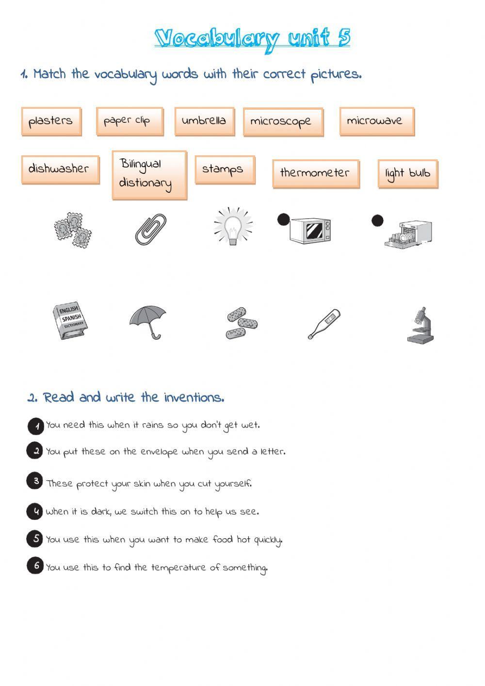 INGENIOUS INVENTIONS (vocabulary unit 5)