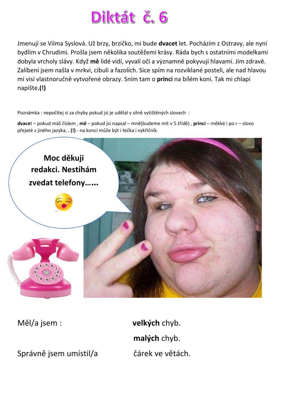 Diktát 6 správné znění