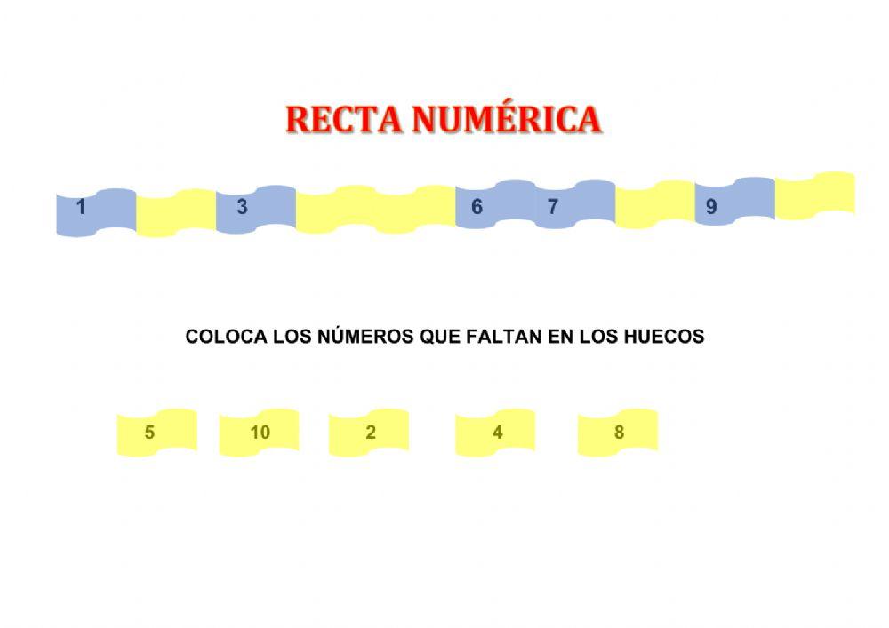 Recta numérica 1 al 10