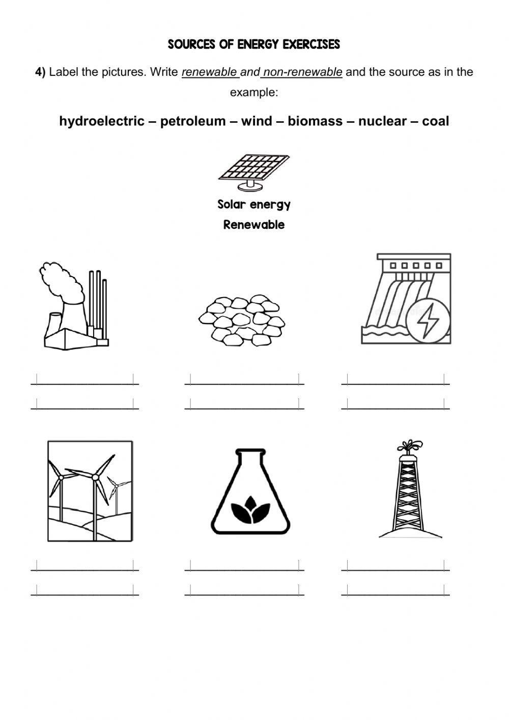 Revision Unit 4 Energy worksheet