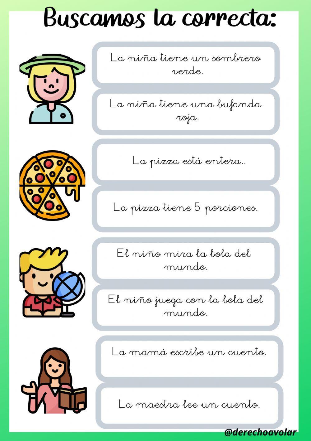 Lectura. Elige la frase correcta