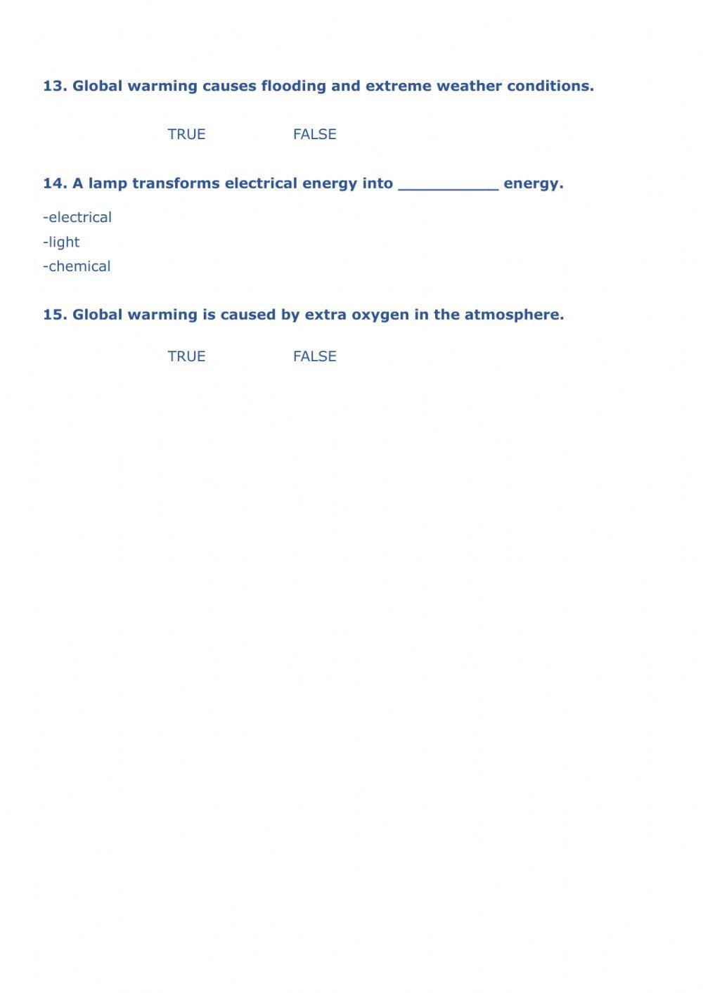 Unit 4 - energy test- natural science