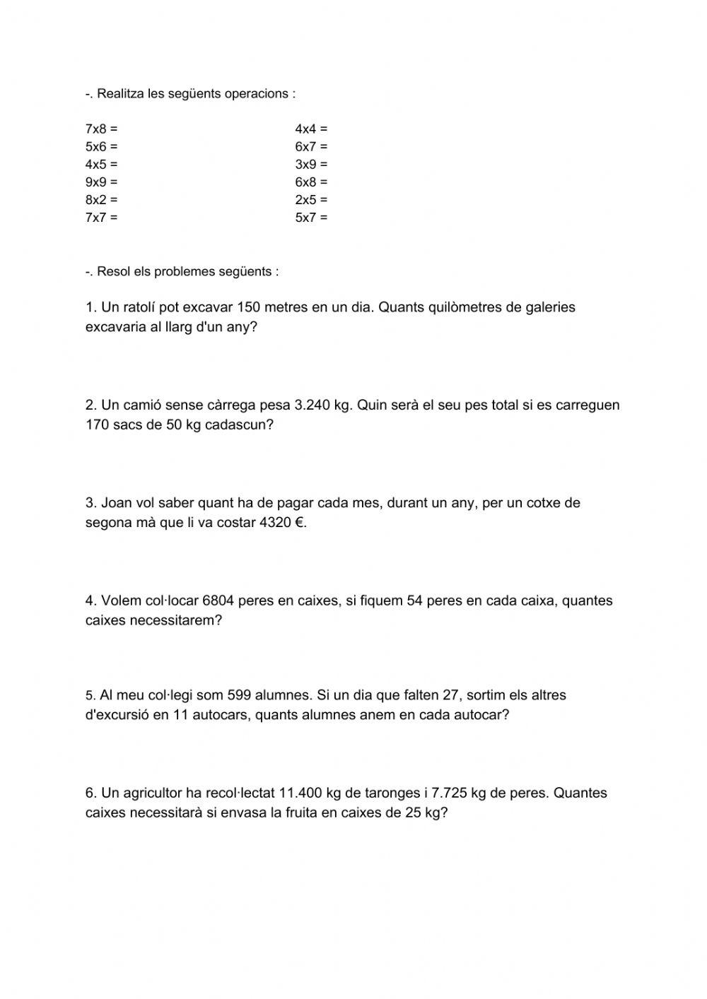 Operacions i Problemes