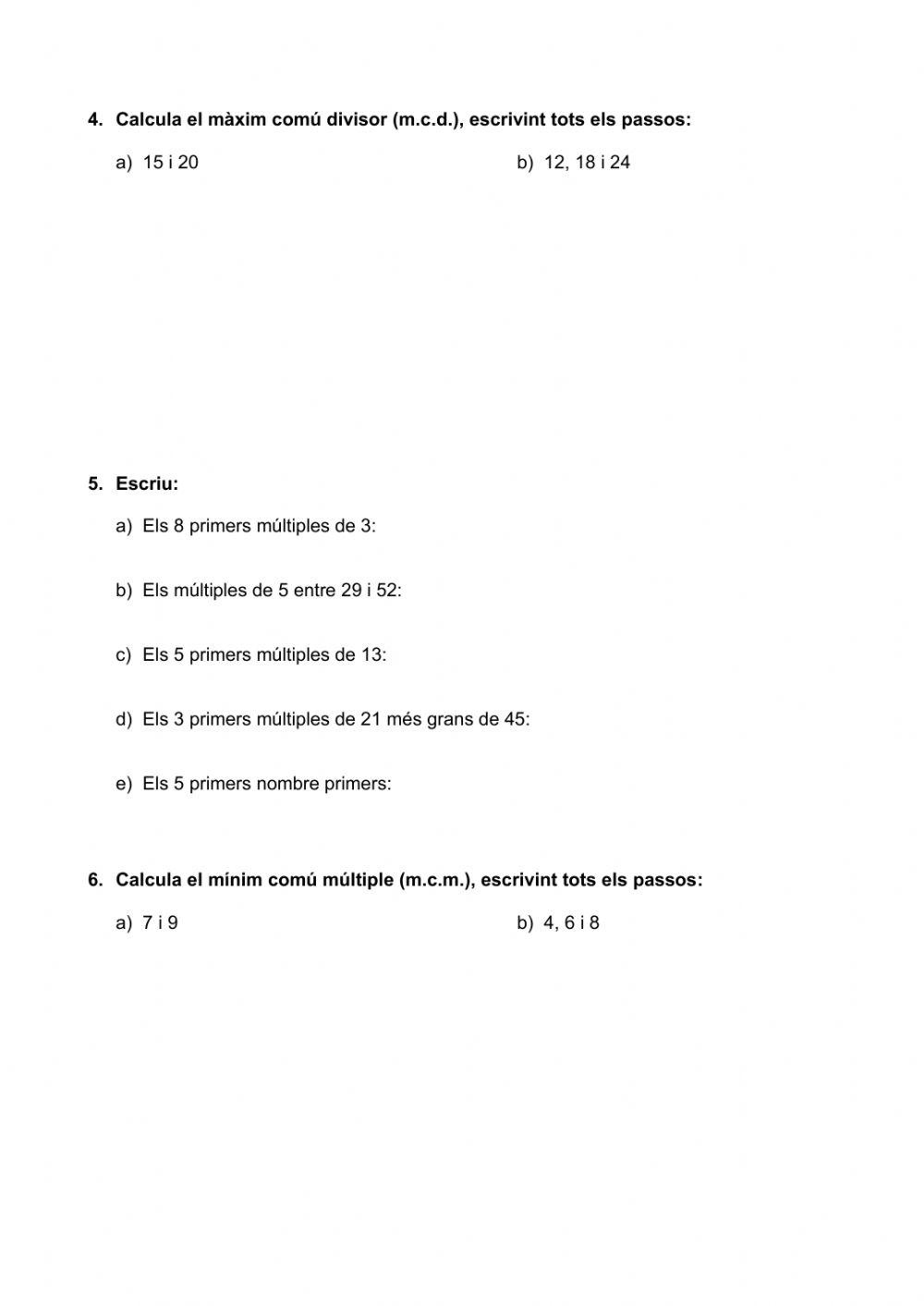 Múltiples i divisors