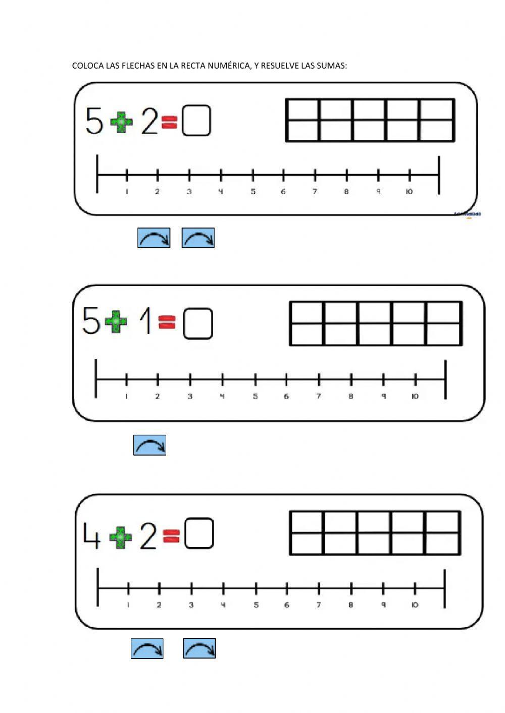 Sumas con recta numérica 3