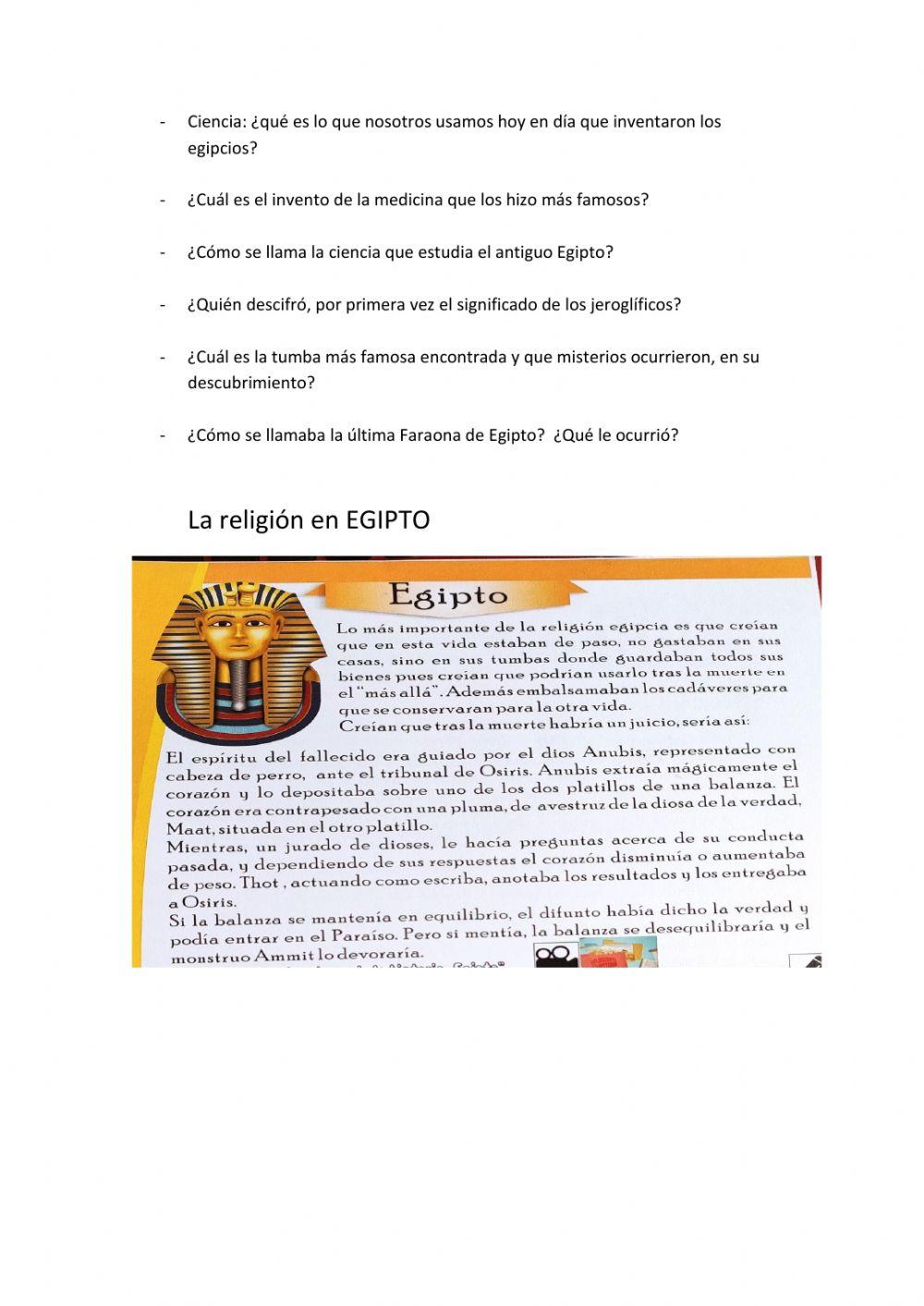 Las religiones antiguas: Egipto