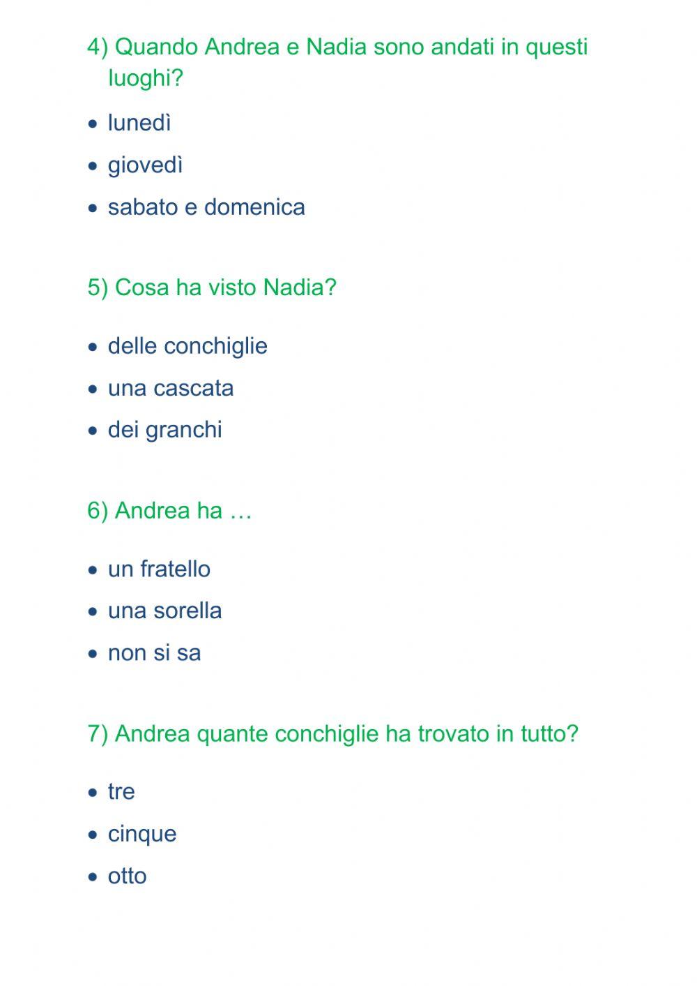 Lettura e comprensione