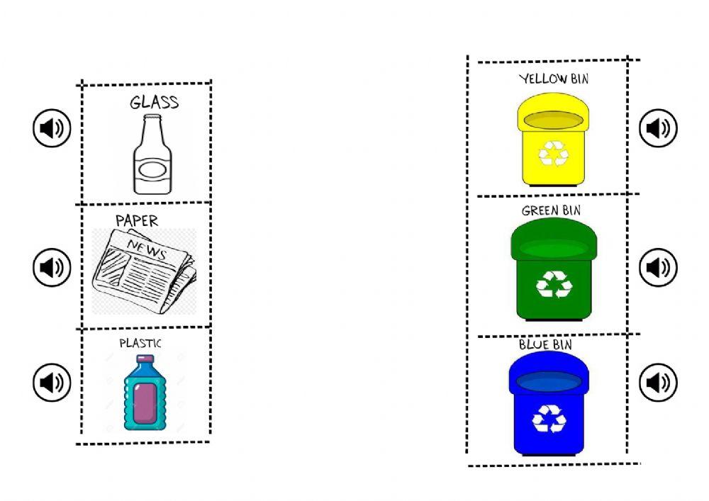 Evaluación items inglés reciclaje 3 años