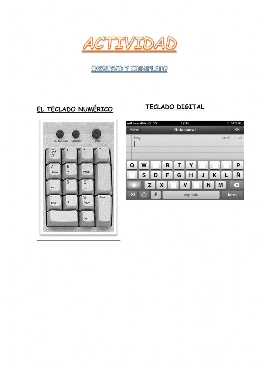 Teclado numérico y táctil