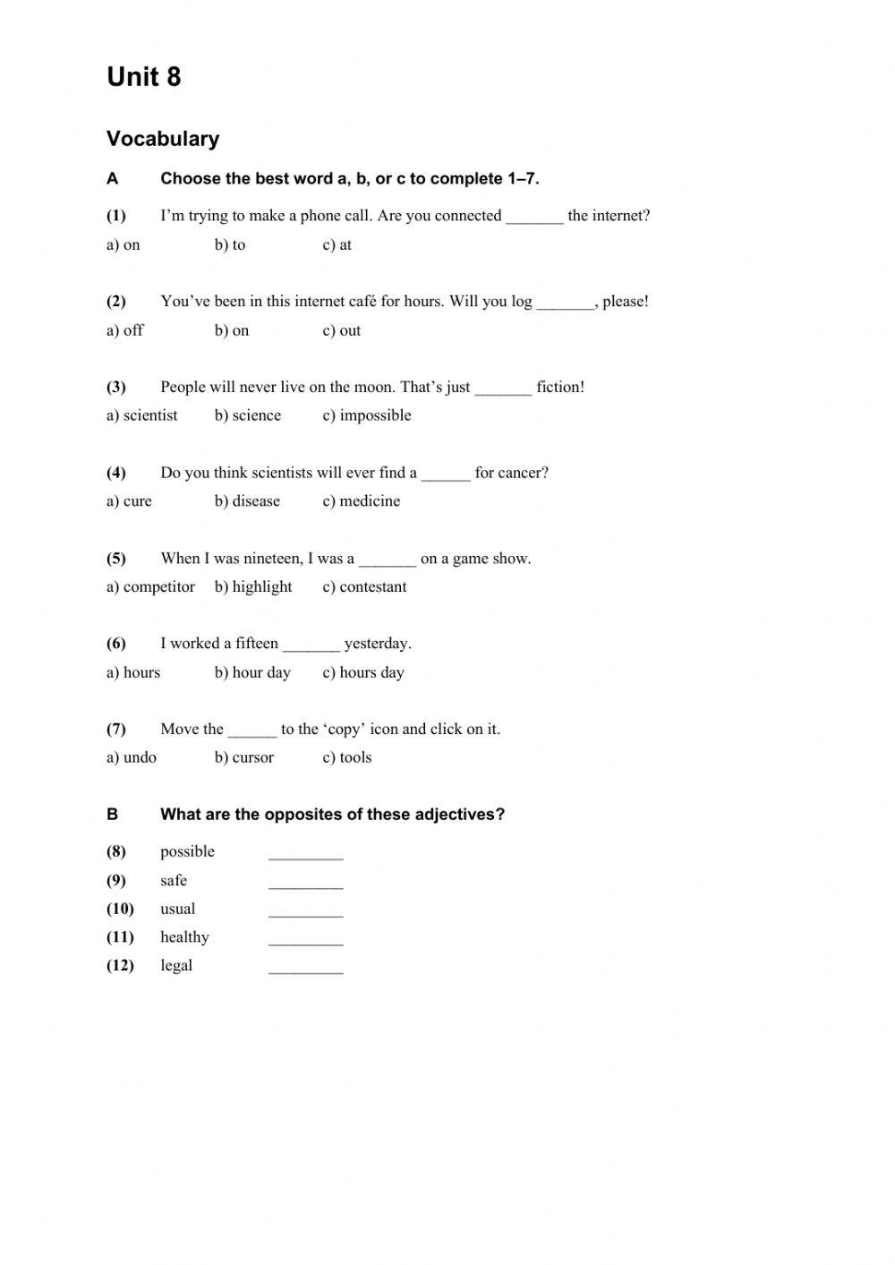 Test Unit 7, 8 Straightforward
