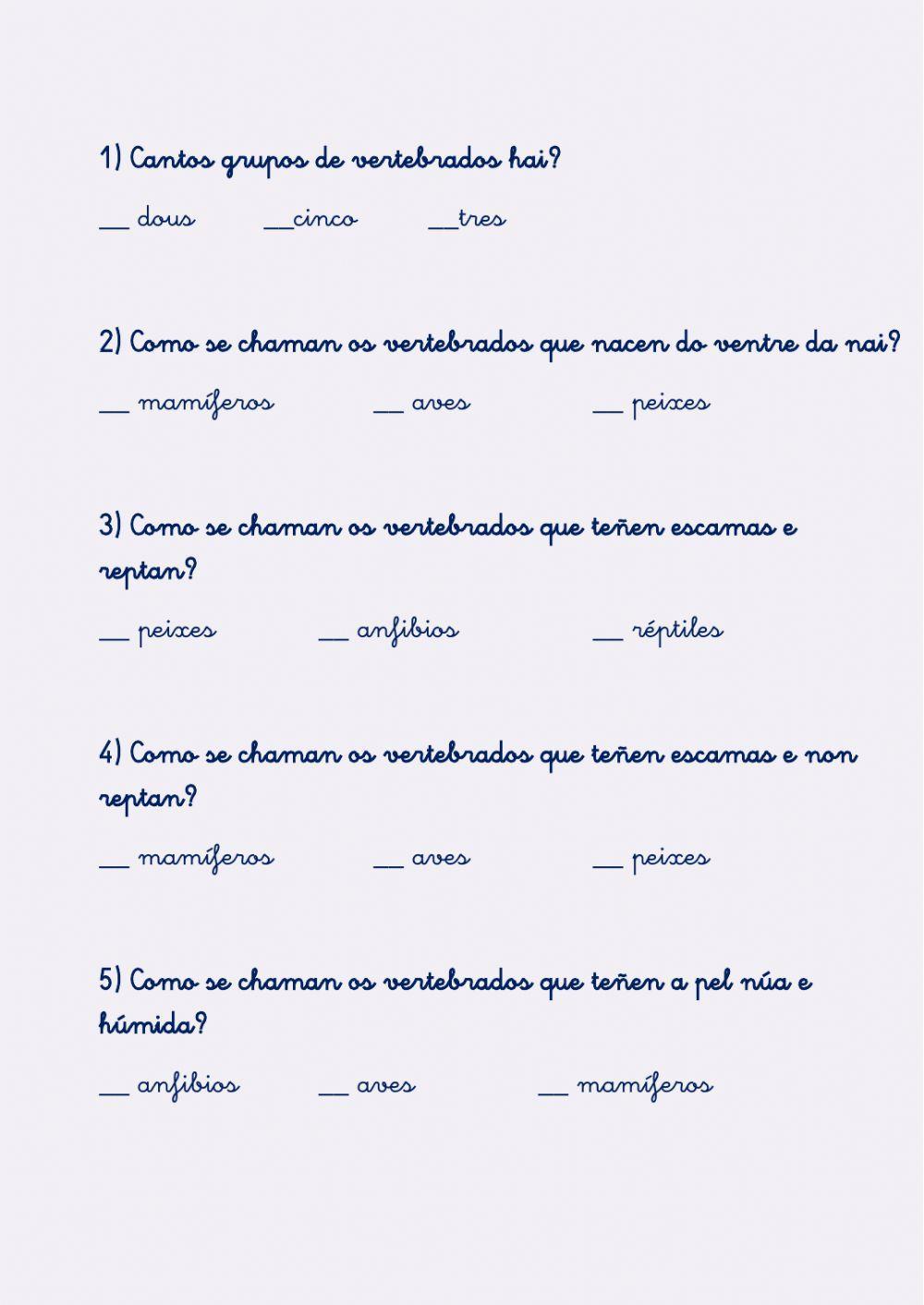 ANIMAIS VERTEBRADOS ANIMAIS VERTEBRADOS