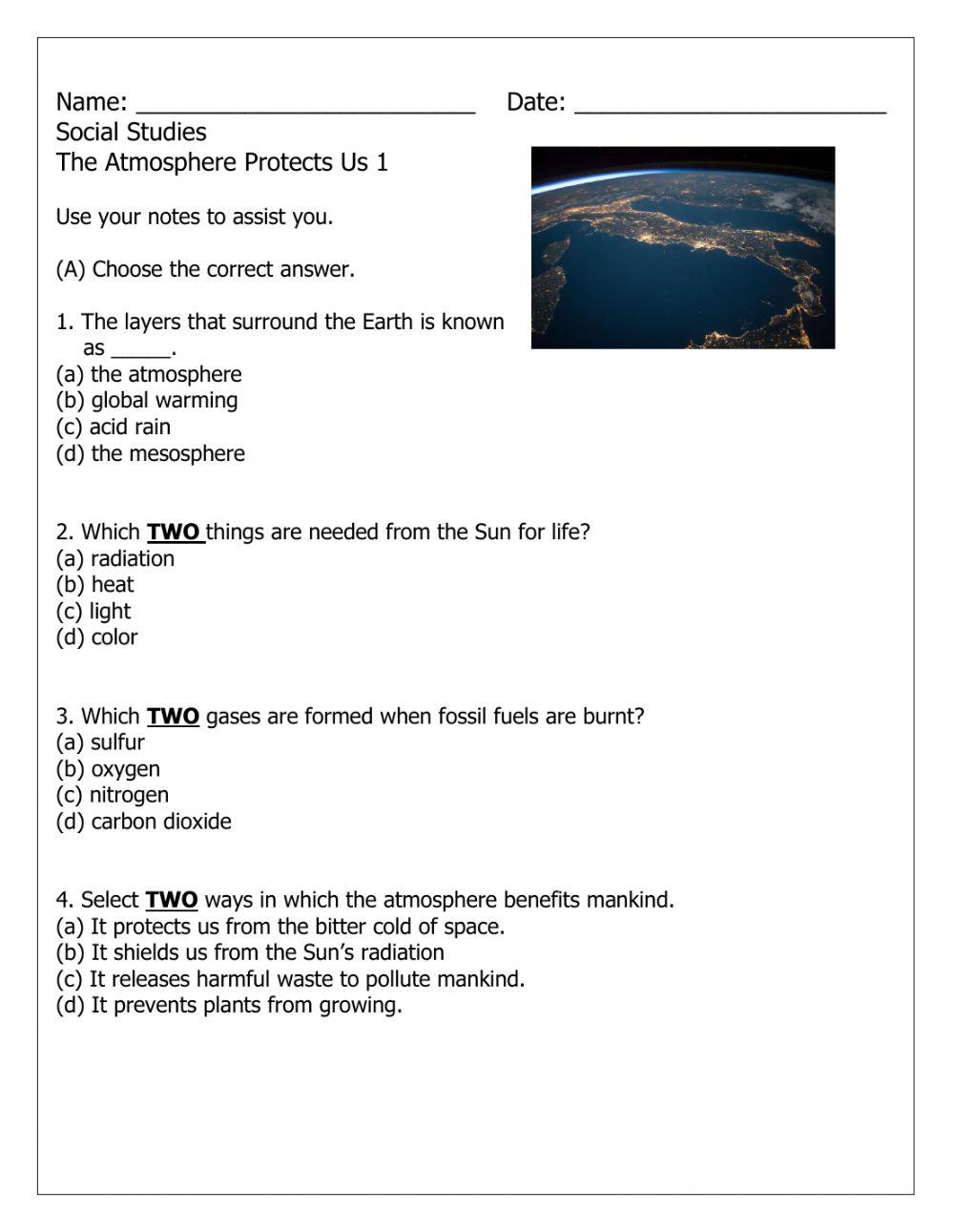 The Atmosphere Protects Us