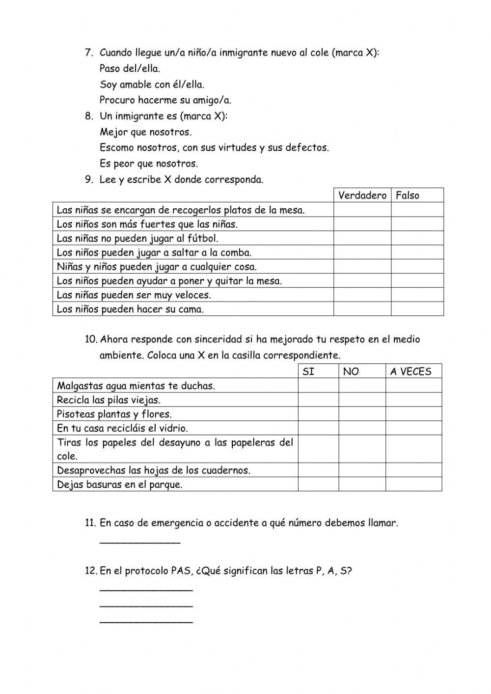 Autoevaluación Valores