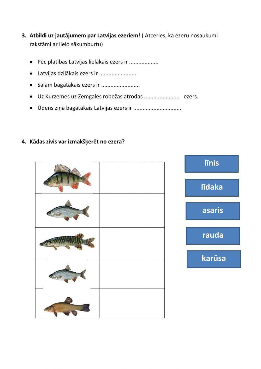 Latvijas upes un ezeri. 3.klase.