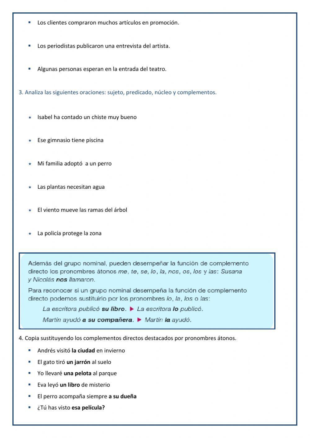 EL COMPLEMENTO DIRECTO