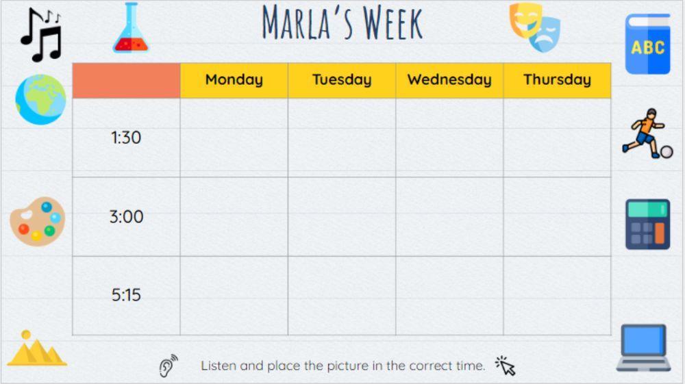 School Subjects Listening exercise