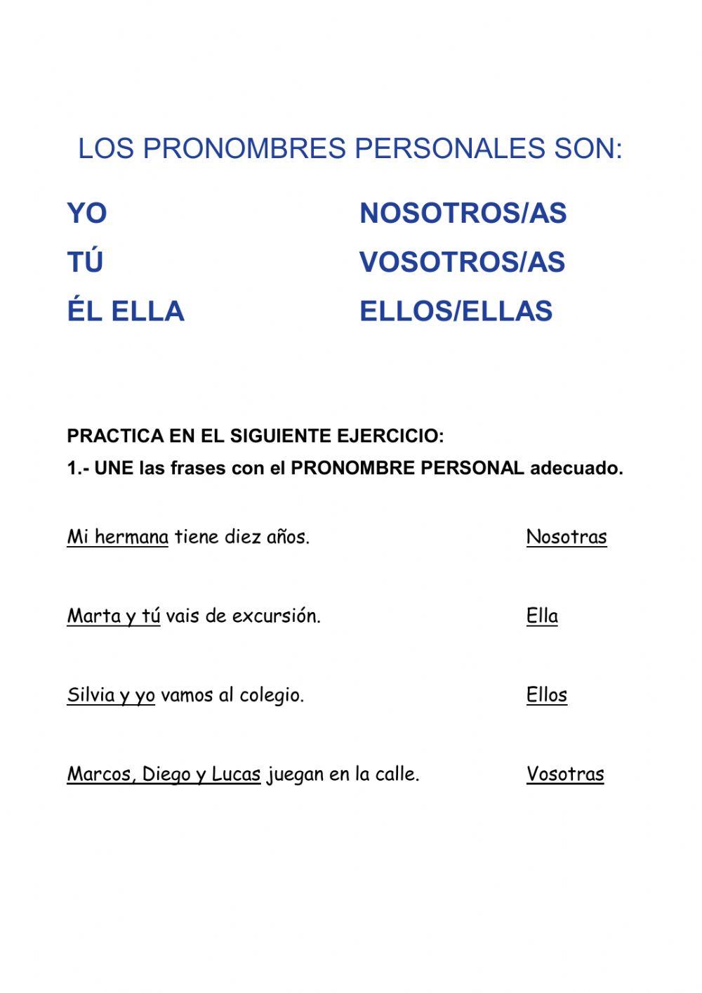 Pronombres personales