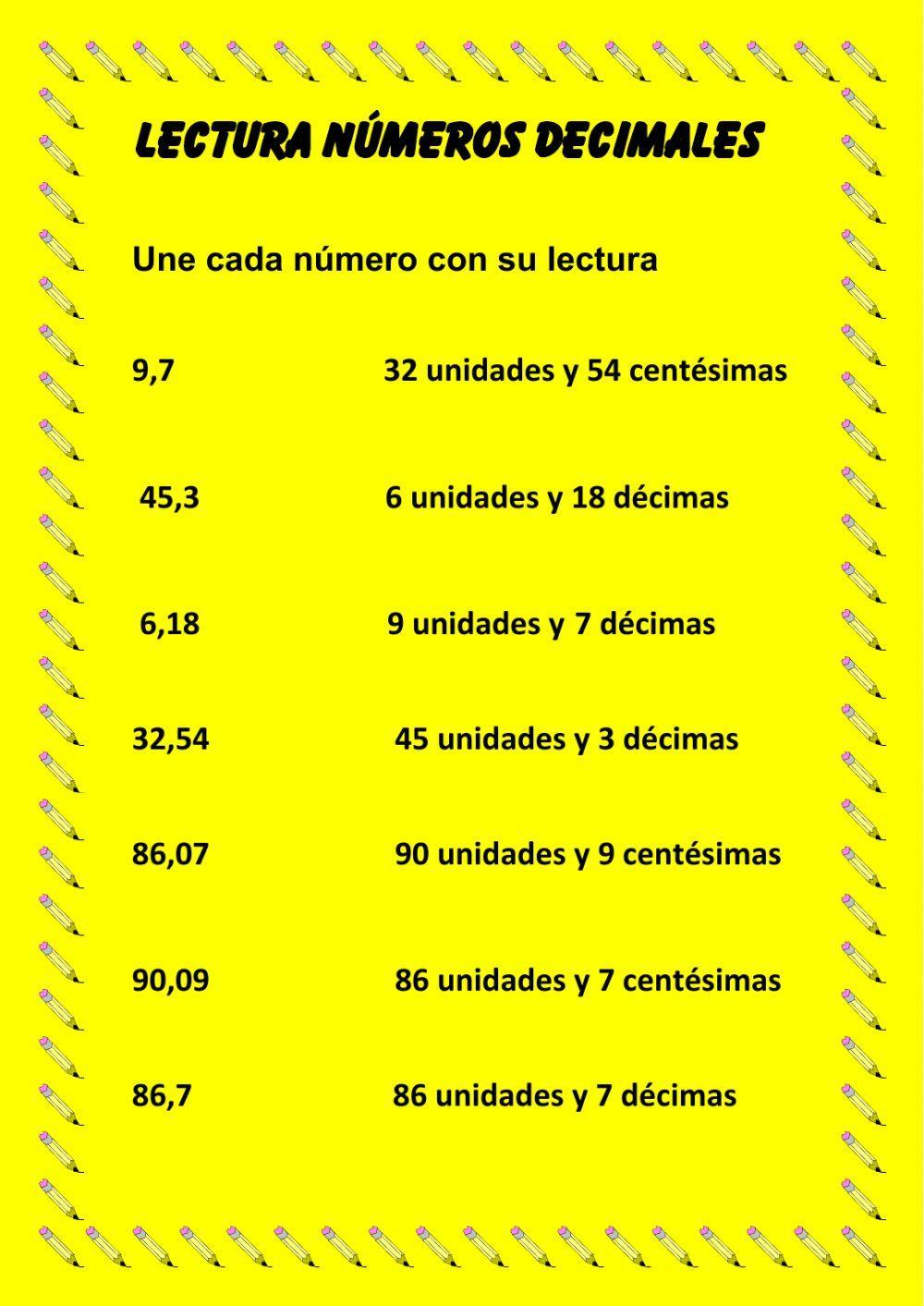 Lectura de números decimales