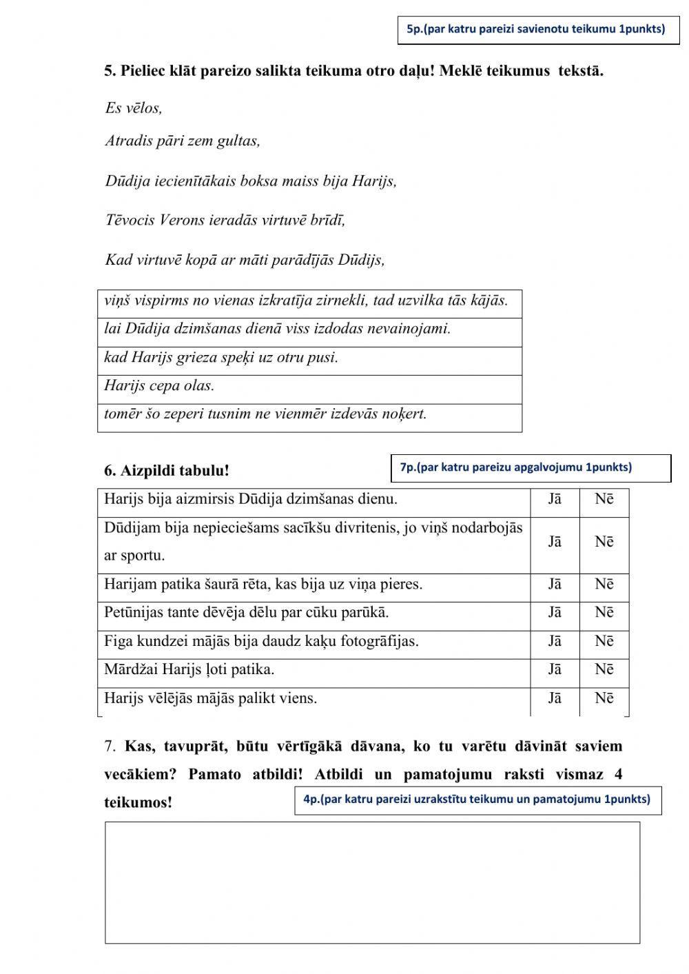 Noslēguma PD latviešu valodā 4.klasei