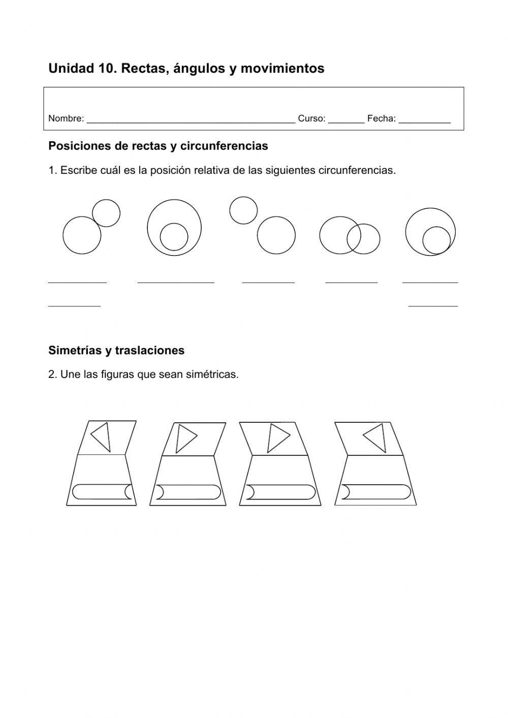 Rectas, ángulos y movimientos