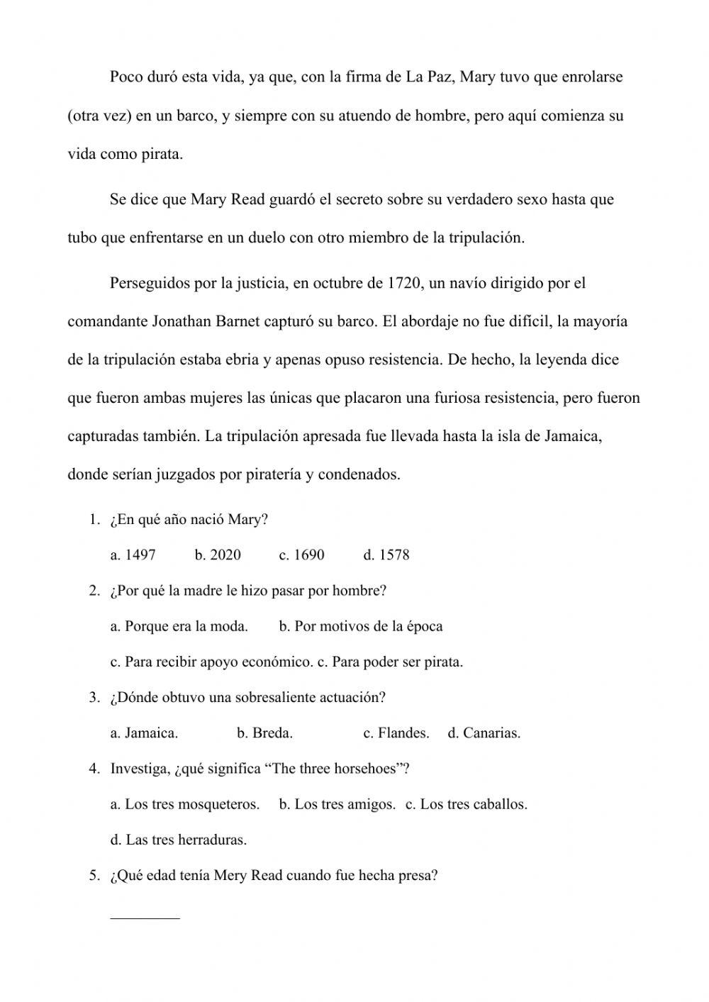 Mery Read. Una pirata de verdad.