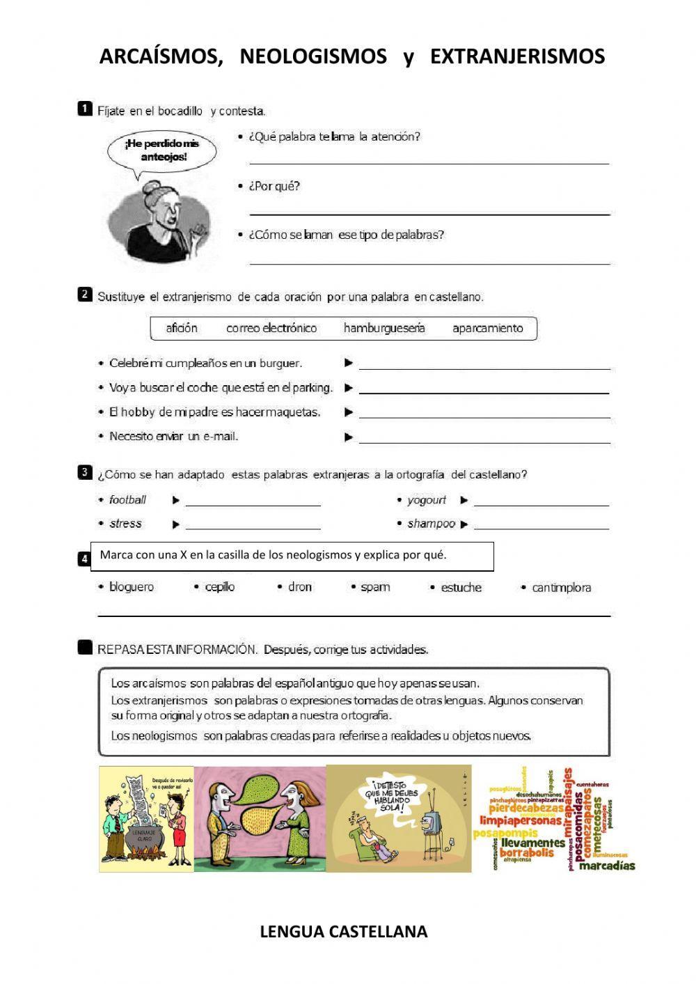 Arcaísmo, neoplogismo y extranjerismo