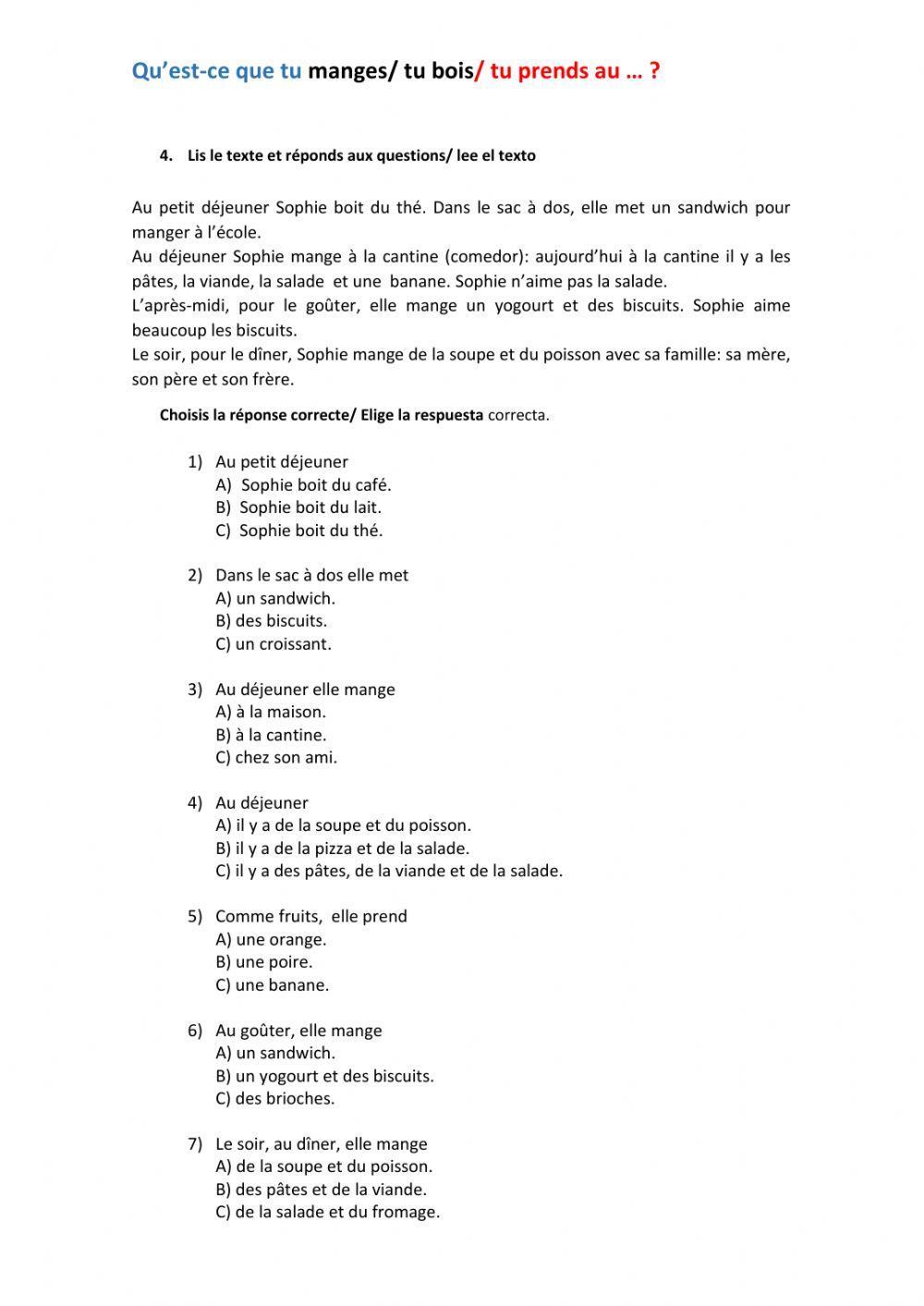 Qu'est-ce que tu manges?