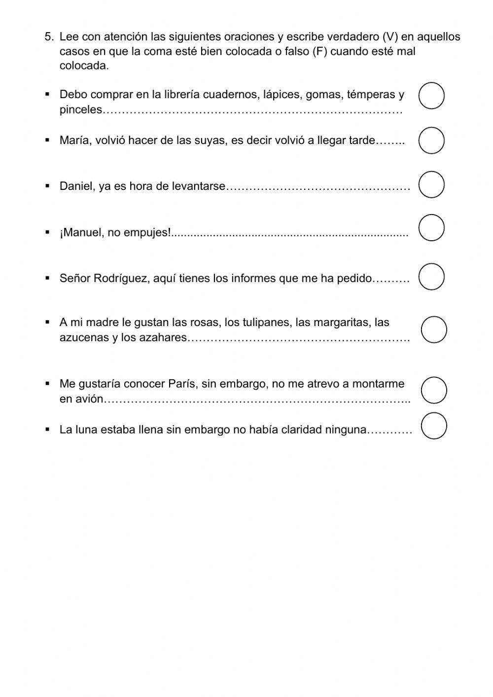 Taller de ortografía: El uso de la coma