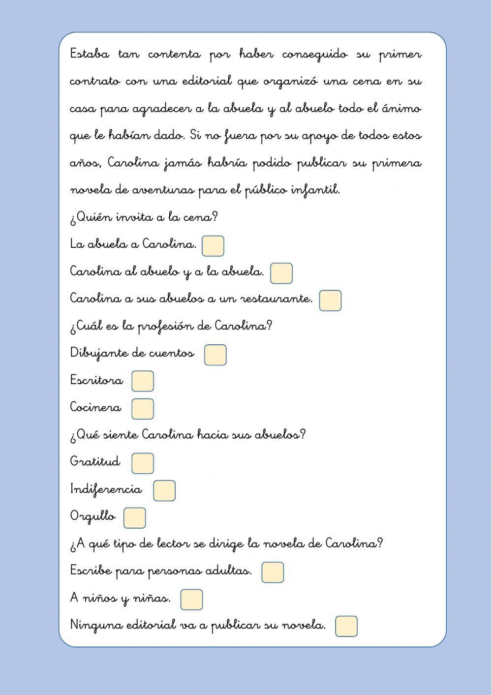 Textos breves de comprensión lectora